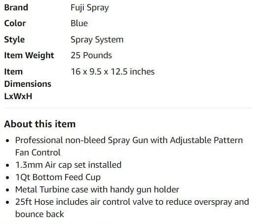 Fuji Semi-Pro 2 Automotive HVLP Spray Gun System Features